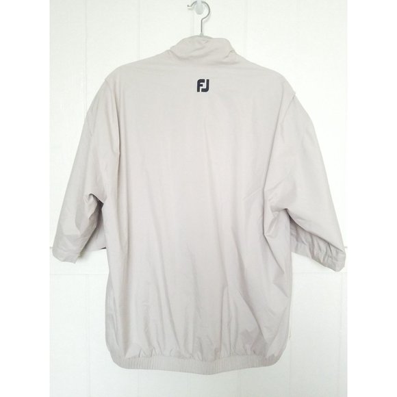 DRYJOYS By FOOTJOY Mens S/S FJ Logo Windbreaker Jacket M Beige Black - Picture 3 of 8